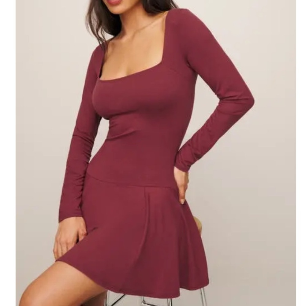 Reformation Coen Drop Waist Mini Dress